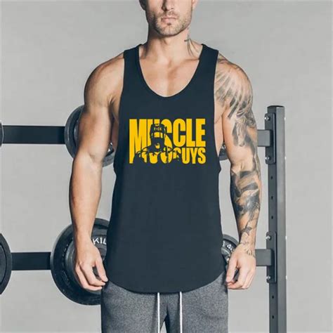 Muscleguys Brand Clothing Gyms Tank Top Men Fitness Shirts Cotton