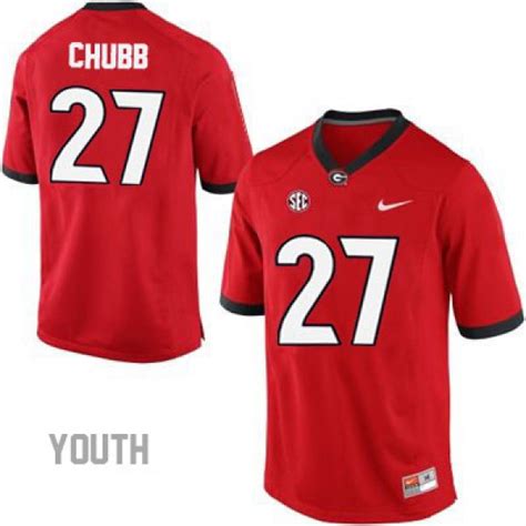 Georgia Bulldogs Nick Chubb #27 College Jersey - Red - Youth For Sale