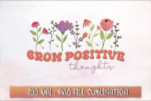 Grow Positive Thoughts Retro Sublimation Graphic By Extreme Designart