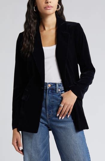 Open Edit Relaxed Velvet Blazer Nordstrom