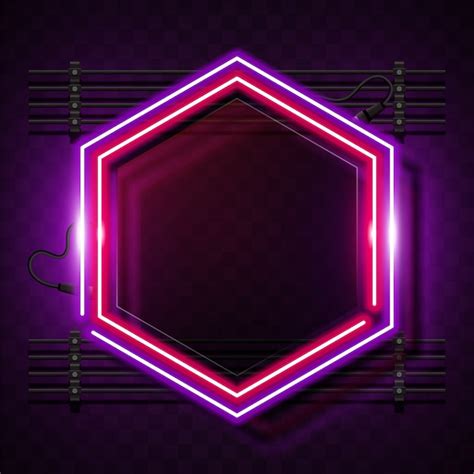 Premium Vector Hexagonal Neon Banner