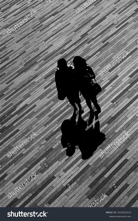 Couple Walking Silhouette Porto Downtown Stock Photo 2210032515 ...