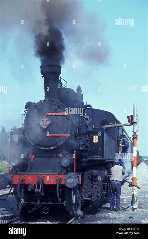 Taking water at Vrginmost on the Karlovac - Sisak line in August 1983 ...