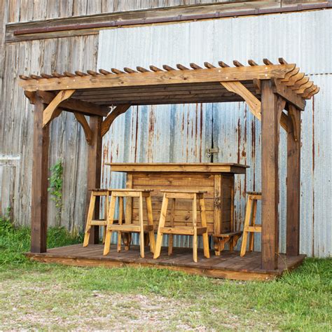 Pine Mini Pergola w/ Pine Bar