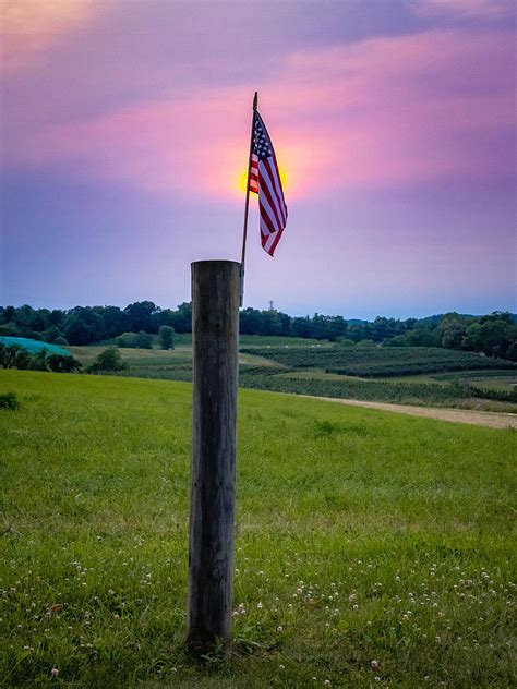 American Flag At Dusk Photograph By Holly April Harris Fine Art America