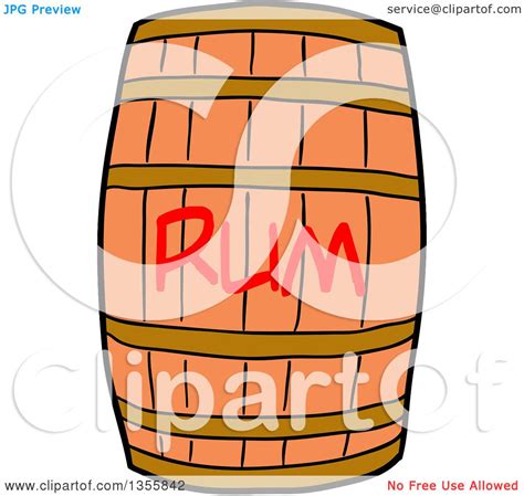 Clipart Of A Cartoon Wooden Rum Barrel Royalty Free Vector