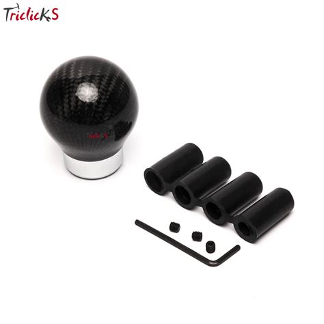 Triclicks Universal Carbon Fiber Ball Gear Shift Knob Car Suv Truck Manual Transmission Shifter