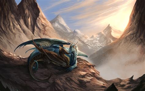 Majestic Dragon In Fantasy Landscape HD Wallpaper By AlectorFencer