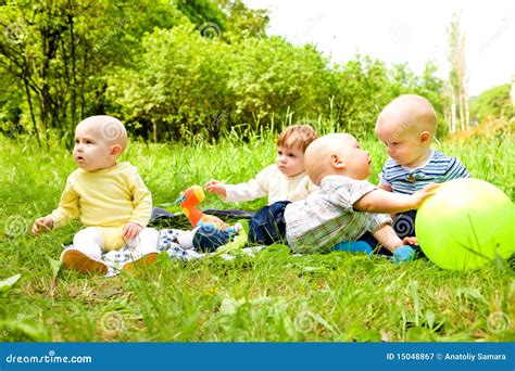 Babies in the outdoor stock image. Image of happy, laughing - 15048867