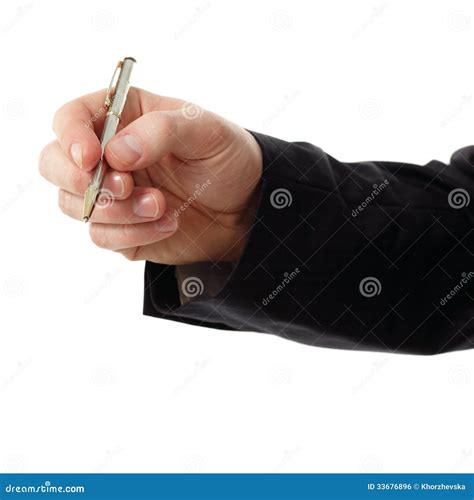 Business Man Hand Holding Pen Stock Photo Image Of Sketch Writing