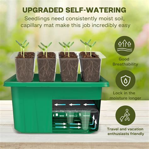 Snapklik Seed Starter Tray 5 Pack 60 Cells Indoor Seed Starter Kit