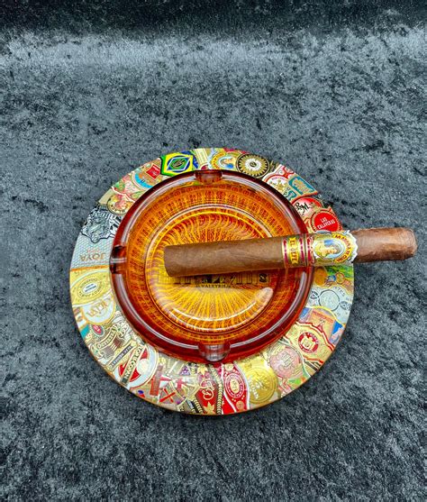 Vintage 1940s Cigar Ashtray With Cigar Band Art - Etsy