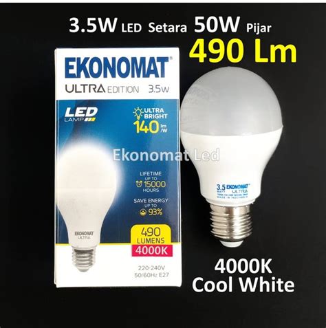 Jual Ekonomat Ultra Lm W Cool White K Led Lampu Bohlam