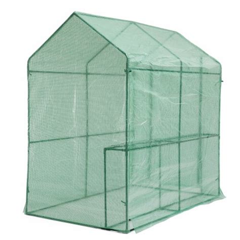 Glitzhome Sq Ft Portable Pvc Walk In Greenhouse Two Tier