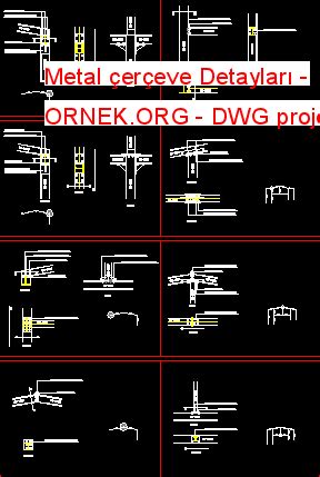 Proje Sitesi Metal çerçeve Detayları Autocad Projesi