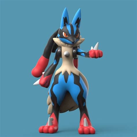 Mega Lucario 3d Printed Model Etsy