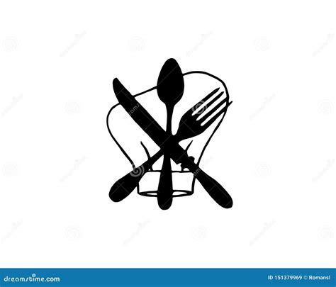 Cutlery Icon Restaurant Signs Spoon Fork And Knife Isolated Icons On