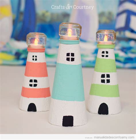 Tutorial Para Hacer Un Faro Con Vela Cono De Porexpan Y Pintura