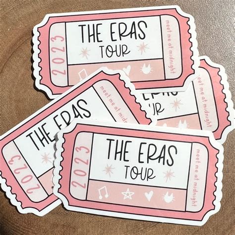 The Eras Tour Sticker Eras Tour Ticker Taylor Eras Sticker Etsy