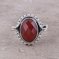 Unicef Market Carnelian Ring Artisan Crafted Sterling Silver Jewelry