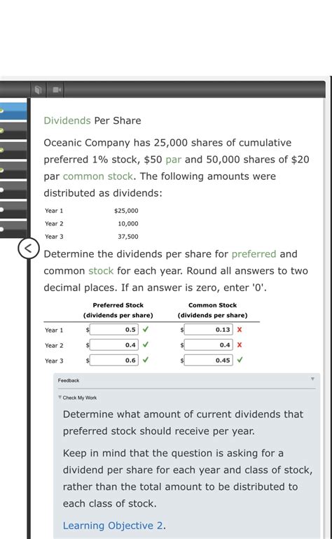 [Solved] Dividends Per Share Oceanic Company has 25,000 shares of ...