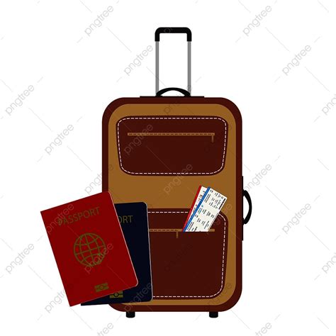 Maleta De Pegatinas De Pila De Pasaportes De Dibujos Animados PNG