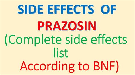 Side Effects Of Prazosin Prazosin Side Effects Prazosin Youtube