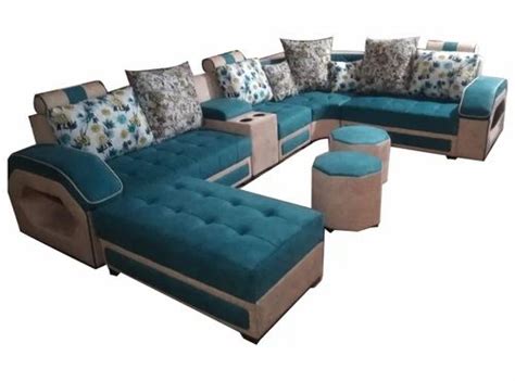 Wooden Velvet 10 Seater U Shape Sofa Set 2 3 3 2 At 55000 Set In Lucknow