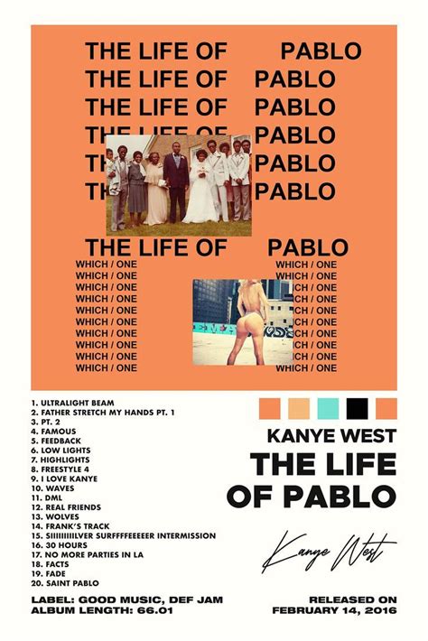 Kanye West Poster The Life Of Pablo Poster Artofit