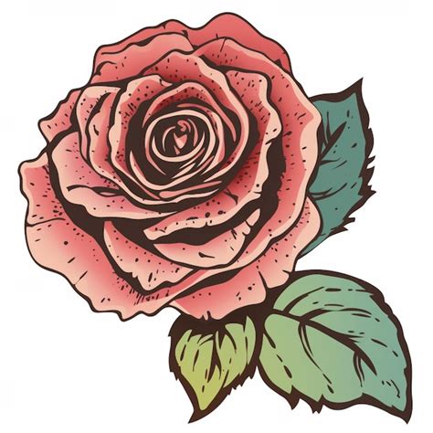 Premium AI Image There Is A Rose With Green Leaves On A White