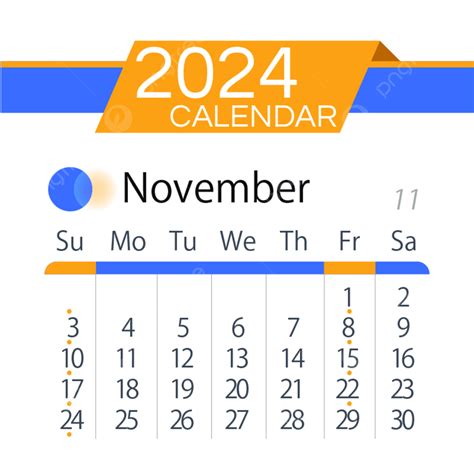 Gambar 2024 Kalender Bulanan November Garis Sederhana Dua Ribu Dua