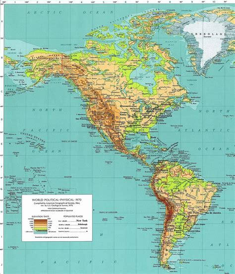 Carte physique de l Amérique