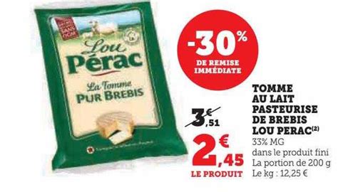 Promo Tomme Au Lait Pasteuris De Brebis Lou P Rac Chez Hyper U