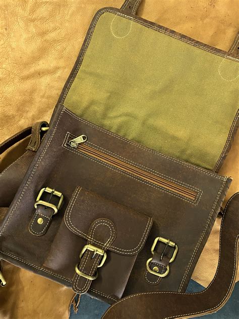 Mens Brown Leather Saddle Bag Crossbody Messenger Bag For Etsy