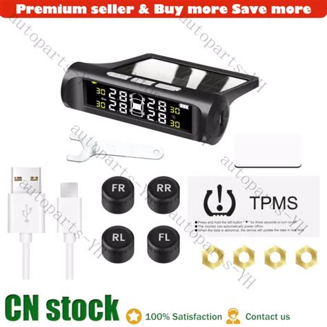 WIRELESS SOLAR TPMS LCD Car Tire Pressure Monitoring System 4