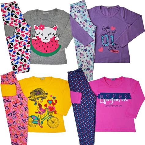 Kit Lote 6 Conjuntos Menina Inverno Roupa Infantil Atacado 4 6 8 10