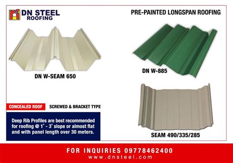 DN STEEL PRE PAINTED LONGSPAN ROOFING DN Steel