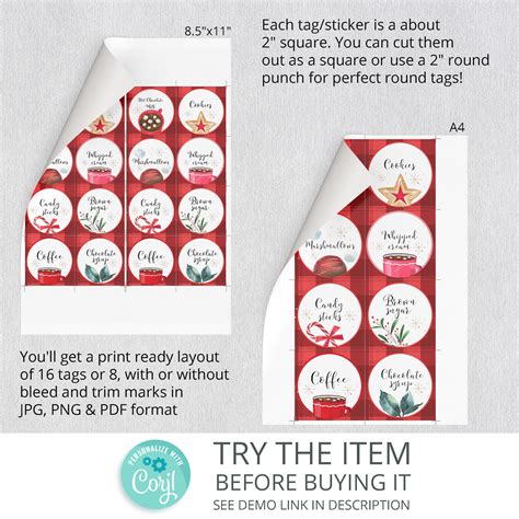 Hot Chocolate Bar Labels Editable Hot Chocolate Labels Tag Etsy