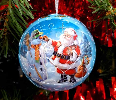 Santa's Snowman Christmas Ornament - 3D Puzzle Ball, Ravensburger ...