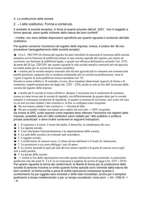 Costituzione Di Societ A La Costituzione Della Societ Latto