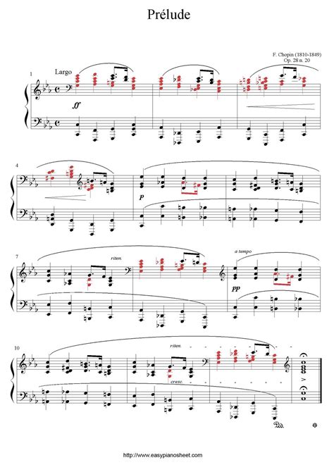 Partitura Facil Aprende Piano Gradualmente Federico Chopin Partitura