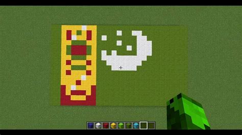 I Made Flag Of Turkmenistan Pixel Art Minecraft Youtube