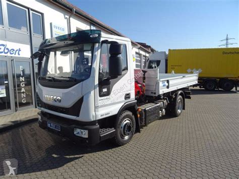 Camion Iveco Ribaltabile Eurocargo ML80E22 Kipper Kran Fassi F40