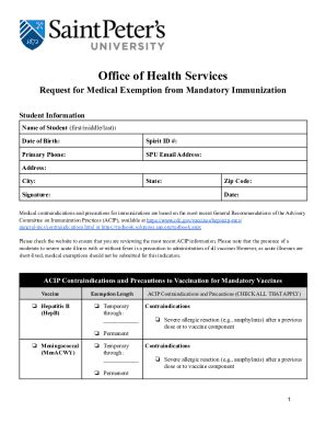 Fillable Online Affidavit Request For Exemption From Immunization Fax