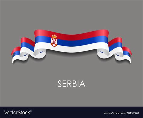 Serbian Flag Wavy Ribbon Background Royalty Free Vector