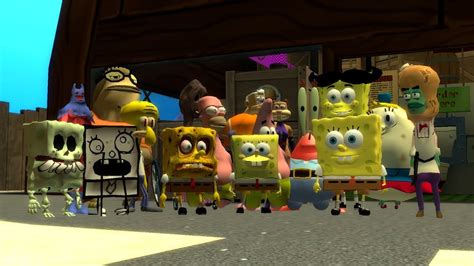 Escape Bikini Bottom Cursed Sponge Bob Chasing In Gmod YouTube