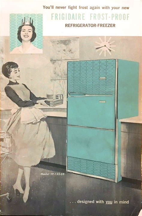 Vintage Appliances Mid Century Modern Kitchen Refrigerator Freezer