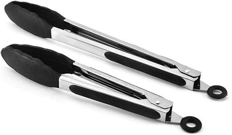 Amazon.com: Kitchen Tongs with Silicone Tips - Stainless Steel tongs ...