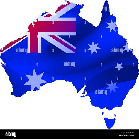 Mapa De Australia Con Ubicaciones En Un Fondo Azul Imagen Vector De