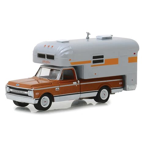 1970 Chevrolet C 10 Cheyenne With Silver Streak Camper 164 Scale